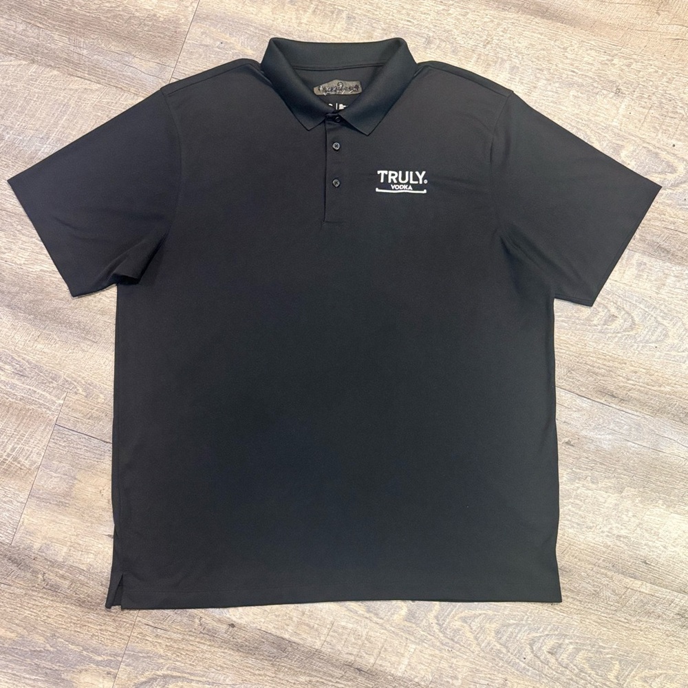 TRULY VODKA Golf Polo Shirt Black Size 2XL TRULY Seltzer
